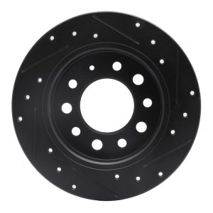 Hyundai Tiburon Brake Rotor (1) - Rear Left - R1 Concepts - Drilled & Slotted - Black - `03-`08